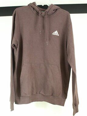 Adidas Brown Hoodie Mens Medium Pullover Sweatshirt Logo Athleisure